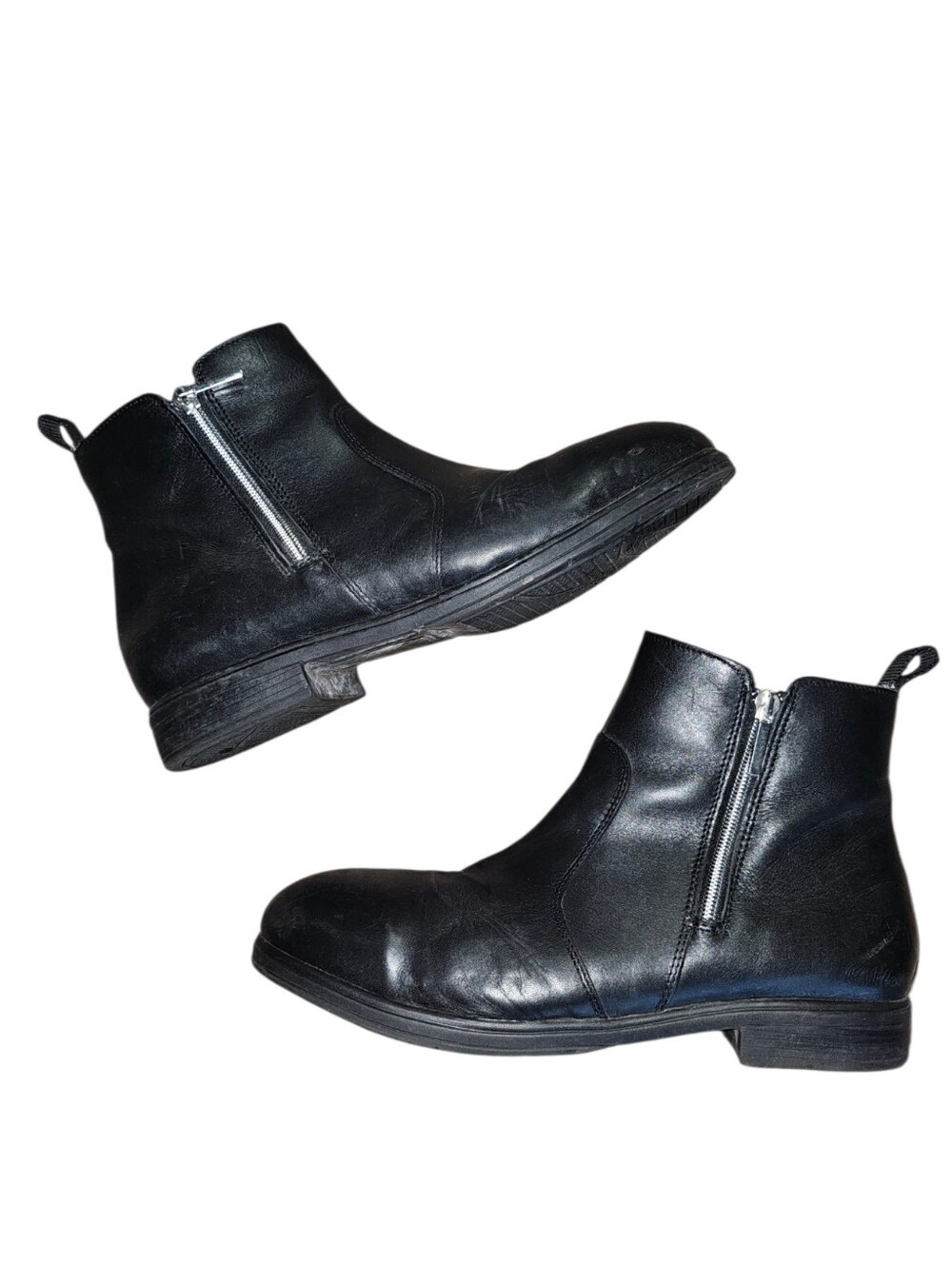 Xena Steel Toe Work Wear Black Leather Ankle Booties Size 10.5 - Picture 4 of 7